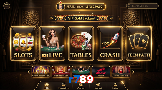 Main screen of R789 casino page for PK players