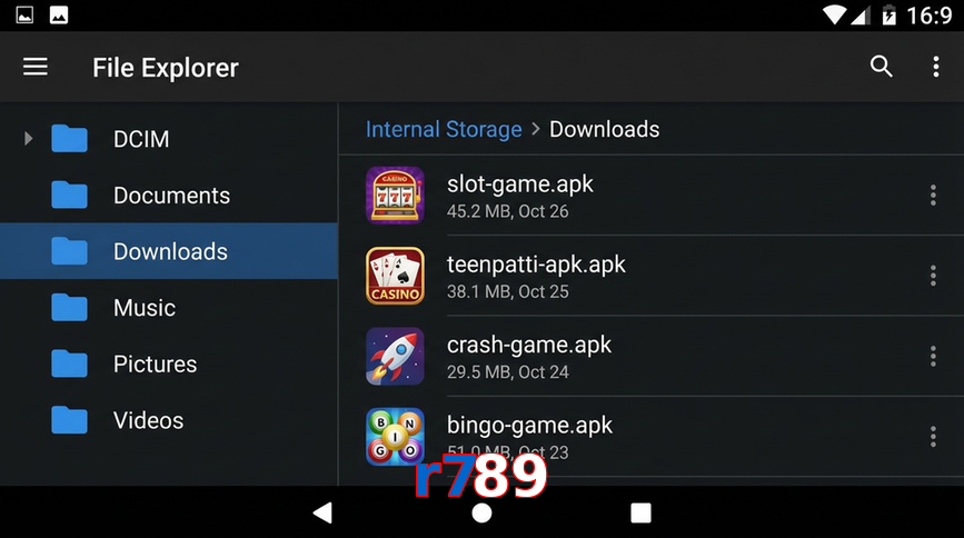Main screen of R789 gameapk page for PK players