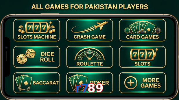 Main screen of R789 games page for PK players
